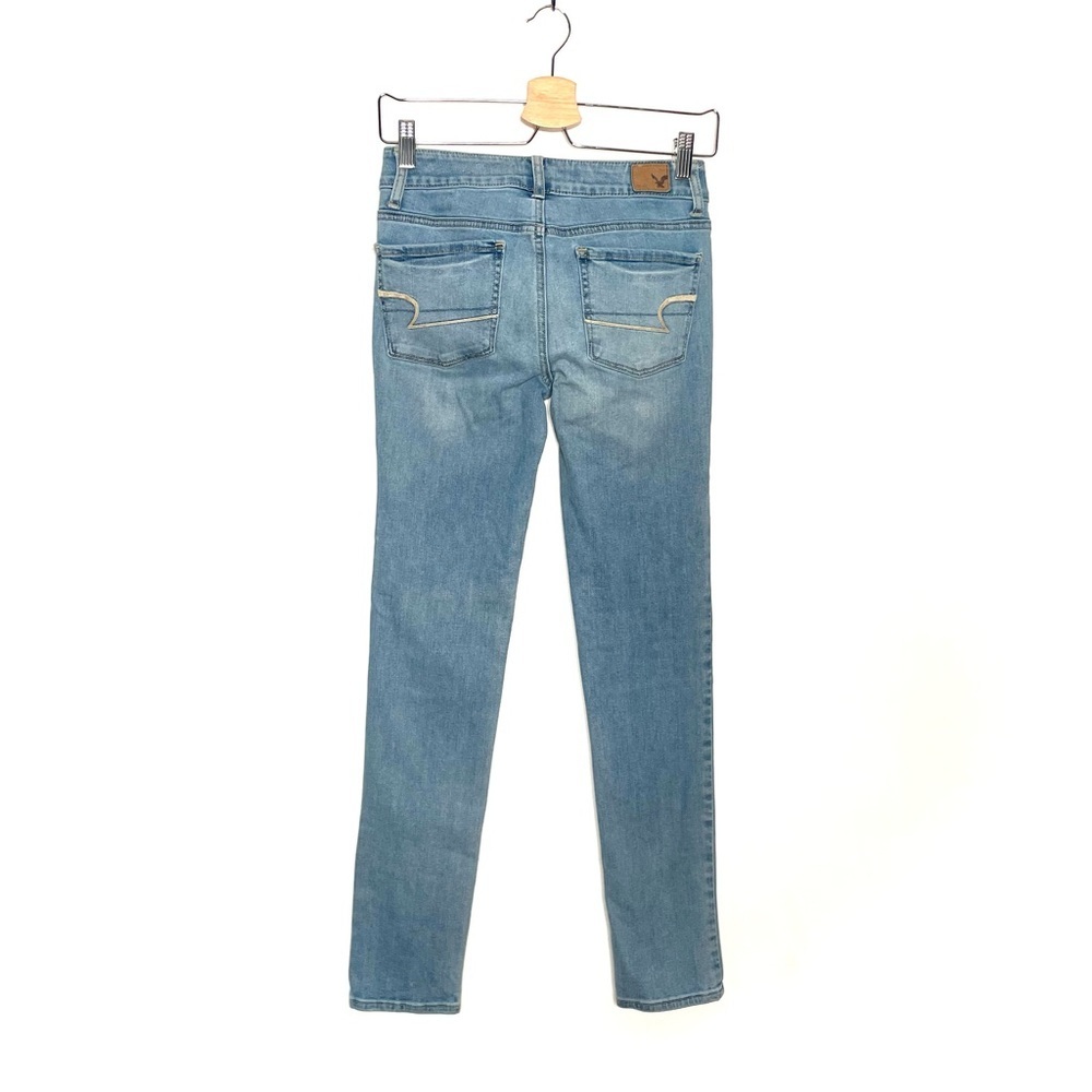 American Eagle | AEO Light Wash Patchwork Denim S… - image 3